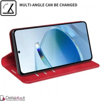 Dirbtinės odos atverčiamas šonu dėklas - raudonas (Xiaomi Redmi 15C 5G) Dirbtinės odos atverčiamas šonu dėklas - raudonas (Xiaomi Redmi 15C 5G)